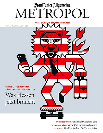 FAZ Mag Cover 8bit big pixel branding cover design illustration lion pixel pixel art