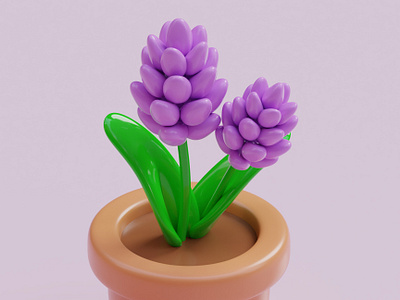 3D Stylized Flowers Lavender 3d 3dicons 3dmodeling blender cgi cycles flowers illustration lavender modeling nature plants pot stylized texturing visualization