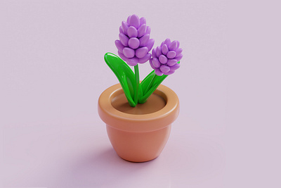 3D Stylized Flowers Lavender 3d 3dicons 3dmodeling blender cgi cycles flowers illustration lavender modeling nature plants pot stylized texturing visualization