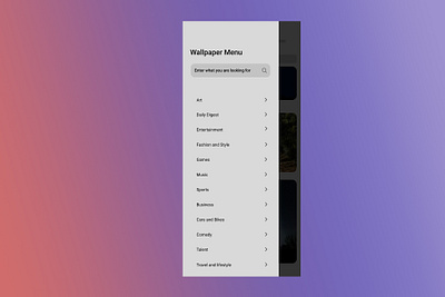 A vertical drop-down category list = #008 dailyui drop down menu figma graphics design typography ui uidesign