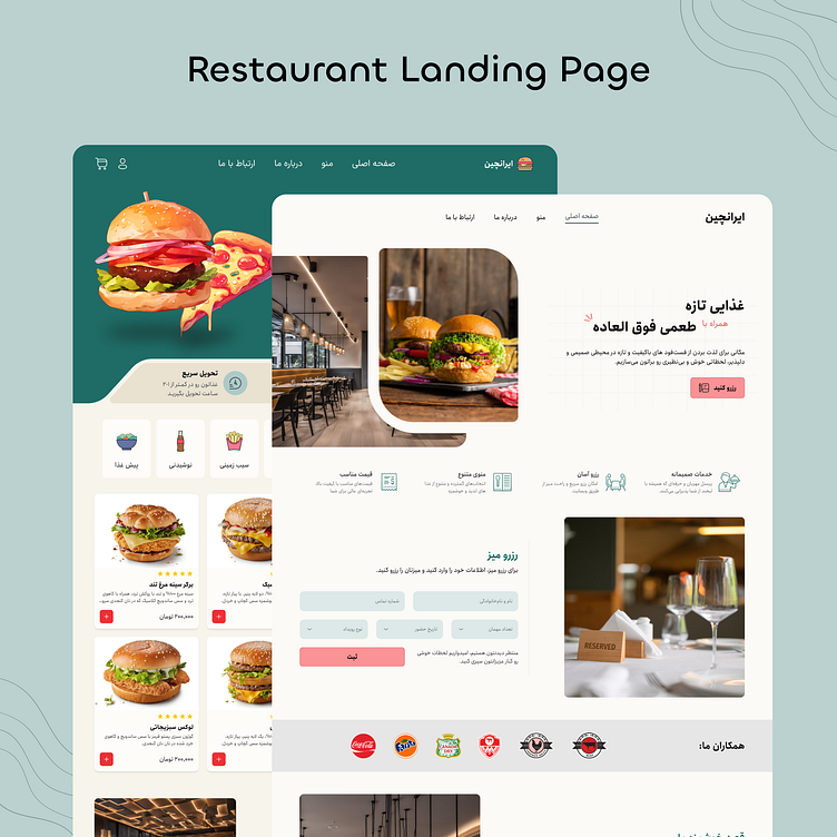 Restaurant Landing Page by mohamad mohebali on Dribbble image.