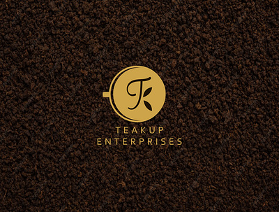 Teakup Enterprises branding brown cup design gold graphic design logo tea typography