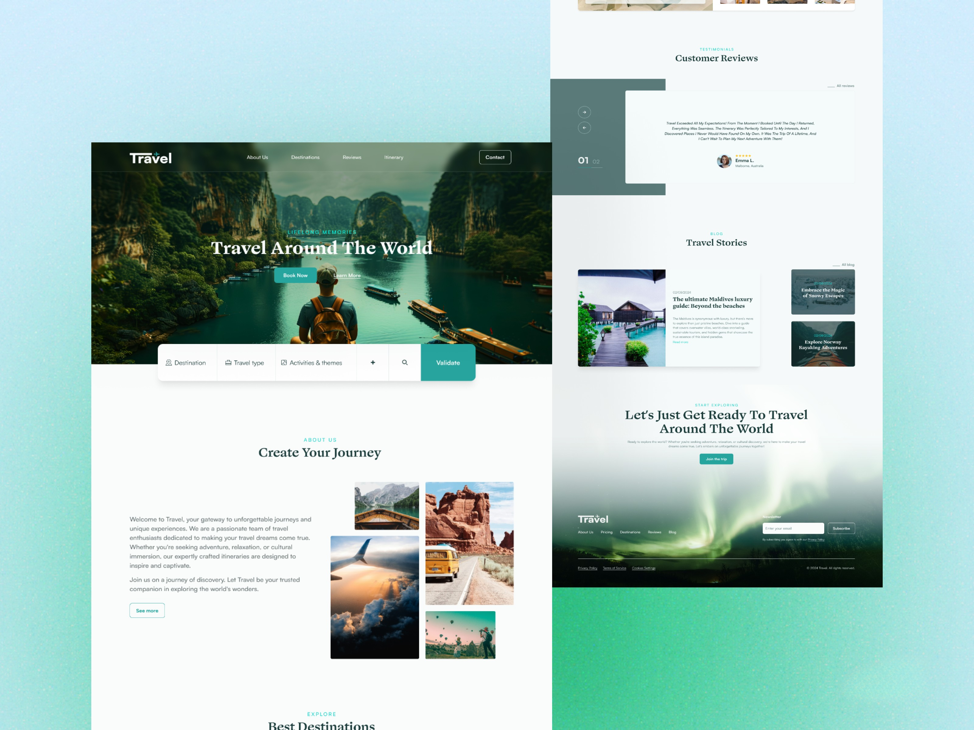 Travel Agency Website Design figmadesign interactivedesign minimaldesign responsivedesign travelwebsite uiux userexperience visualdesign webdesign