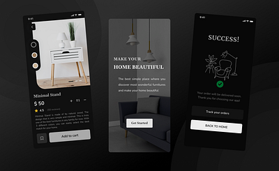 Online Furniture Shop App: UI Design app app design app ui app ui design design furniture app graphic design gui ui uiux ux uxui