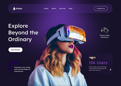 VR Landing Page landing page ui ui ux vr landing page web design