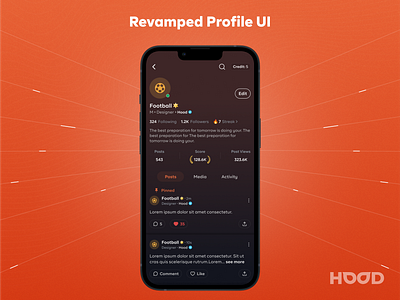 Revamped Profile Page - Hood design figma product design profile app profile design ui