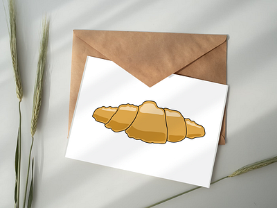 Golden Croissant Illustration in Simple Style bakery cartoon croissant croissants digital art digital drawing food graphic design vector vector art vector drawing