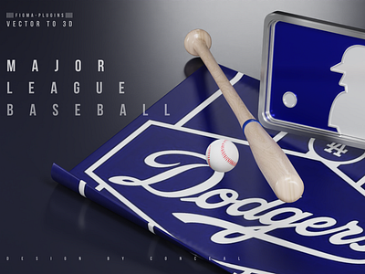 Major League Baseball scene 3d animation figma landing page ui v3d visual design