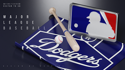 Major League Baseball scene 3d animation figma landing page ui v3d visual design