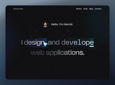 Portfolio Redesign css dark developer front end glass glassmorphism glow landing page next portfolio react ui ux