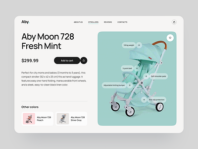 Shop Lightweight Baby Strollers aesthetic baby card design ecommerce item pastel price product sale shop shopping stroller ui ux visual