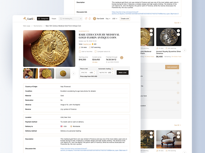 Auction platform antiquesales auctionplatform auctiontechnology auctionwebsite bidding digitalmarketplace ecommerce interface onlineauctions product design product details ui ux web design