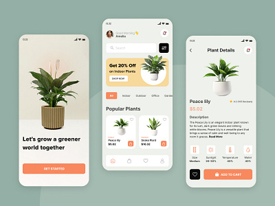 Plant Shop App Design animation branding graphic design logo motion graphics ui