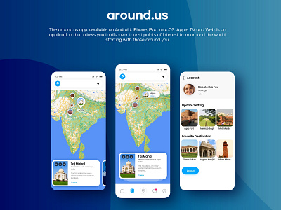 The around.us app designed by Ansysoft adobe illustrator adobe photoshop android applemaps aroundus discover figma googlemaps ios iphone mac map mobile app tourist travel web