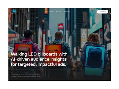Meduzza.ai - Hero Section billboard billboard section billboard web billboard website clean design free design free redesign hero design hero section moving billboard redesign ui ui design ui ux design ux ux design web design website website design