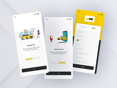 Splash screen & Onboarding Process app design dribbble mobile app new onboarding product design splash screen taxi app uiux