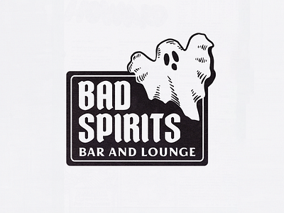 Bad Spirits Bar and Lounge bar branding design ghost graphic design halloween logo spirits spooky typography