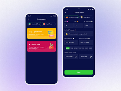 Create Deals - Mobile app app design create deal deal support ui design