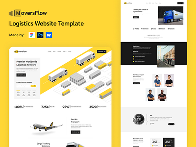 Transportation & Logistics Webflow Website Template business canada cargo design logistic website premium template shipment template tracking transport template ui uiuxdesigner uk us web agency webflow webflow template website website designer website development