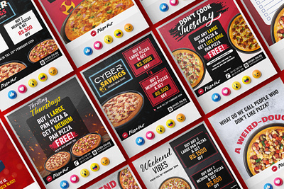 Social Media Ads for Pizza Hut, Sri Lanka branding creative design facebook ads instagram ads photoshop social media ads social media design social media posts web banners