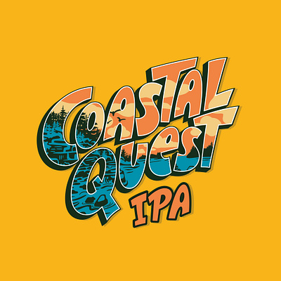 Coastal Quest West Coast-style IPA by Sly Fox Brewing Co. beer brewery coastal craft beer custom lettering design drawing hand drawn hand lettering illustration illustration art illustrator ipa lettered lettering logo quest type typography wordmark