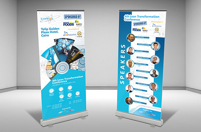 Lean Transformation Conference Roll-up Banner advertising banner black blue branding colors design graphic design gray illustration image logo logo design mockup people roll up roll up banner transformation white