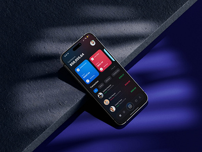 Mobile Banking App - Dark Theme app bank app bank card banking banking app card app credit card dark dark ui finance financial investment app mobile mobile bank mobile banking mobile banking app money money management personal finance