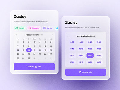 Simple date picker card clean date picker design flat design heroicons polish stylized time picker ui user interface web design