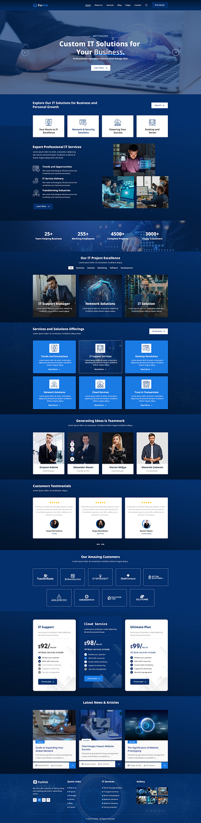 Finweb – IT Solution & Marketing Agency HTML5 Template agency business company creative post illustration