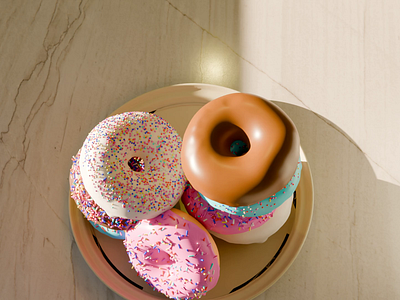 Donuts!!!!!!!!!!! 3 d animation blender blender guru chocolate do donut guru nut sprinkles table