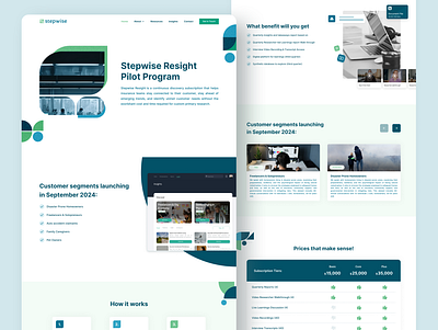 Stepwise - Landing Page branding customer research. dashboard innovation insurance landing page logo subscription