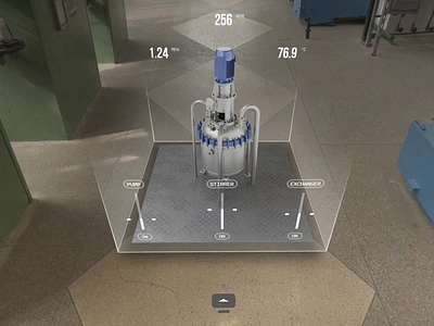 AR Reactor Training App: A Safe Way to Practice Dangerous Things 3d application augmented reality blender chemical design concept education headset interactivity interaface mixed reality reactor simulation simulator spatial design training ui ux virtial reality visualisation