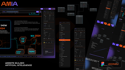 ✏️ AMIA - Website Builder 1.0 ai app branding builder design econev evgheniiconev figma graphic design illustration lizzardlab logo mac pc soft ui ux vector web website