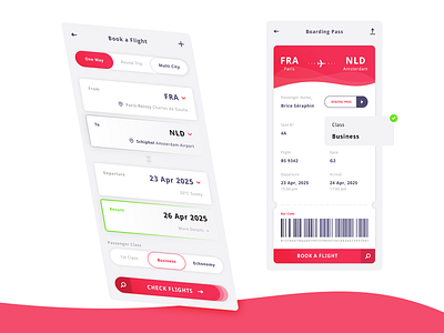 Flight App app appplcation android ios bar core boarding pass book a flight brand branding check flighs flght fra france french graphic design holland netherland icons designer illustrator ai nld photoshop psd print designer qd code senior designer typo typography ui ux designer