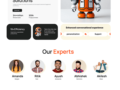 Website Design for a Conversational Ai 3 d ai asi black blue design experts figma robot website white