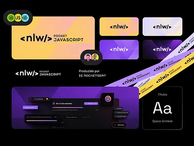 NLW Pocket: JavaScript - Brand Identity brand brand design branding code design dev logo logodesign logotipo logotype programming rocketseat ui