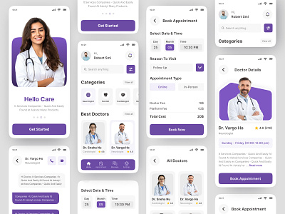 Online Medical Service Mobile App app design appointment clean design clinic doctor app healthcare app hospital ios knehad24 lifestyle medical app ui medicine minimalist design mobile ui online consultation app online doctor app pandemic popular design telehealth app uiux design