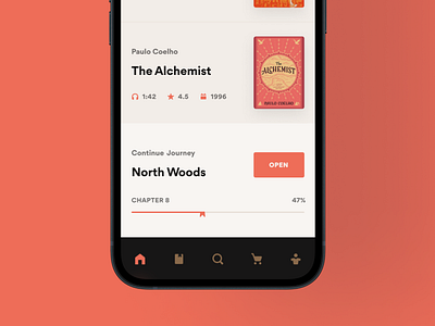 Book Application author book icons menu orange play progress read shop text