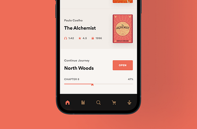 Book Application author book icons menu orange play progress read shop text