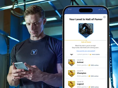 Multifunctional mobile sports app — Your Fitness Coach 3d badge branding design fitness mobile sport ui ux