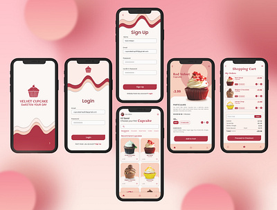 Cupcake online selling mobile app app branding design graphic design illustration logo typography ui ux vector