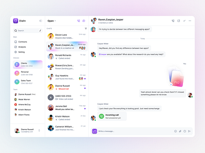 Dialin.AI: Chat contact contact list contacts dashboard design design system minimal product product design saas dashboard saas design saas product sidebar ui ux ux design web app