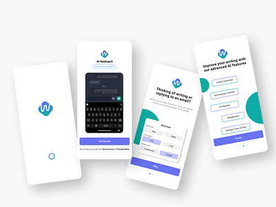 WRITELIKEPRO Mobile App UI ai app ai application android android app android application app application branding design ios ios app ios application keyboard keyboard application minimalist mobile app mobile application ui