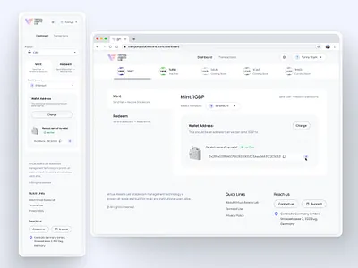 Respondive Dashboard Design with Footer - Desktop & Mobile blockchain branding cryptocurrency design ui ux