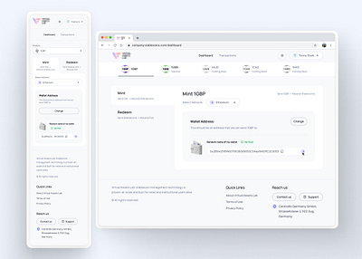 Respondive Dashboard Design with Footer - Desktop & Mobile blockchain branding cryptocurrency design ui ux