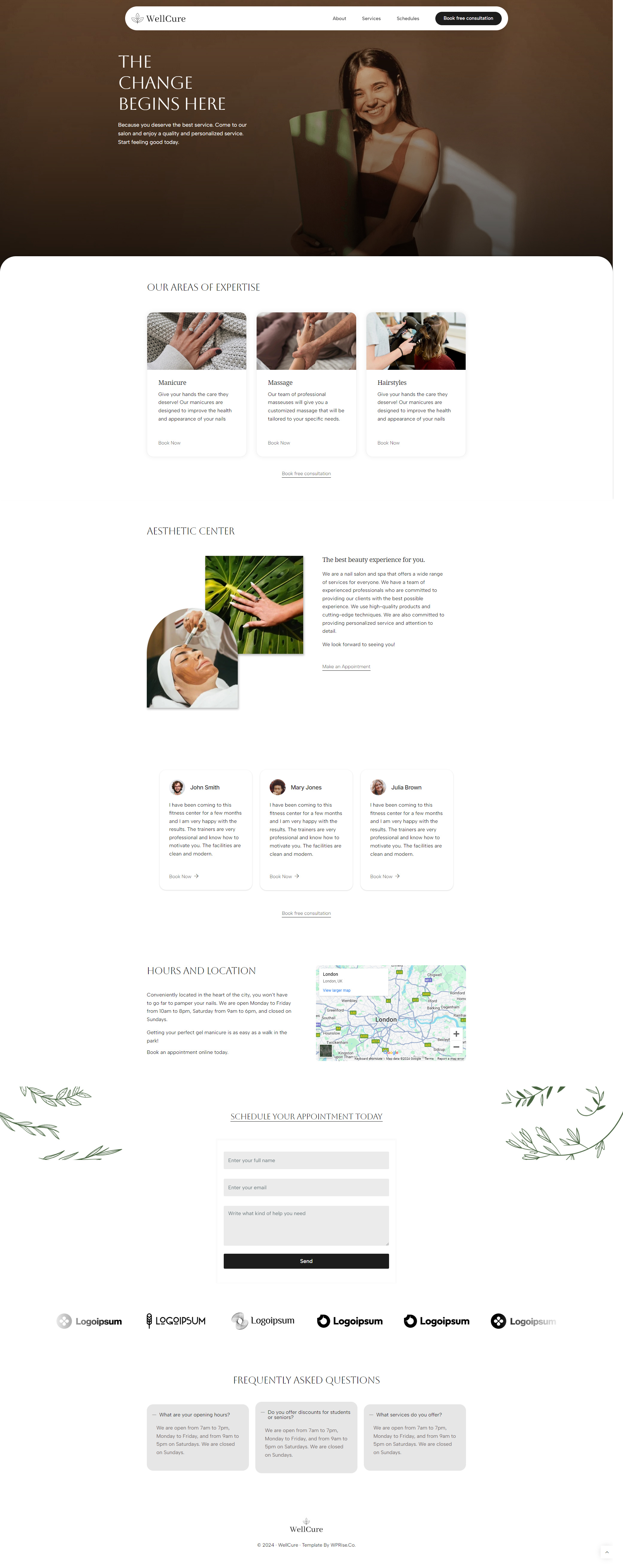 WellCure – Wellness Landing Page for Lead Generation elementor template health landing page healthcare landing page mental health landing page mental wellness landing page spa landing page web design wellness wellness landing page