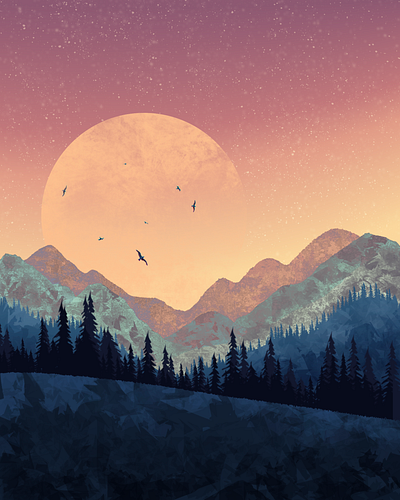 Mountain scenery ⛰️ design graphic design illustration