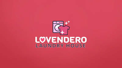 Lovendero Laundry House Logo 2023 branding heart laundromat laundry logo love red shirt washer