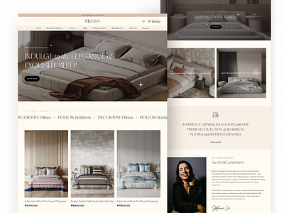 E Commerce Website Landing page | Shopify bedsheet bedsheet ui design ecommerce ecommerce website landing page minimal pillow ui pillows product design saas shopify ecommerce ui website ui