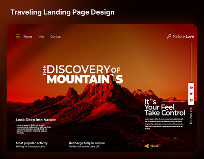 Traveling Landing Page Design landing page logo traveling ui ui ui design